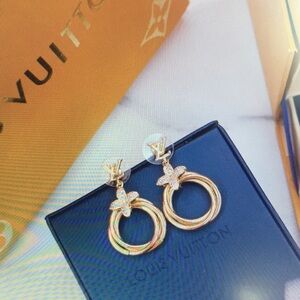 Louis Vuitton Gold-Tone Signature Flower Hoop Earrings - Gold